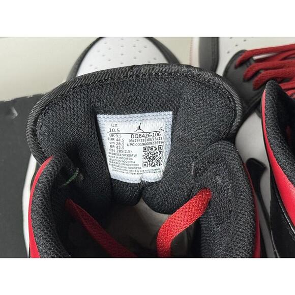 Nike Air Jordan 1 Mid “Gym Red Black Toe” Size 10.5 Men’s – Brand New with Tags - Picture 6 of 9